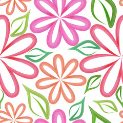 abstract flower leaves seamless vector background