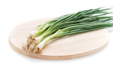 Spring onion isolated