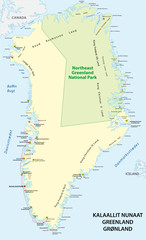 greenland detailed vector map of the state © lesniewski