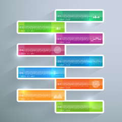 Template, Business concept with 9 parts, steps or processes