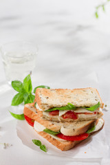 Healthy homemade caprese sandwich
