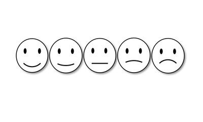 Naklejka premium Five icons with various emotions