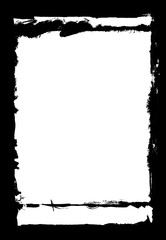 Isolated black ink brush frame texture