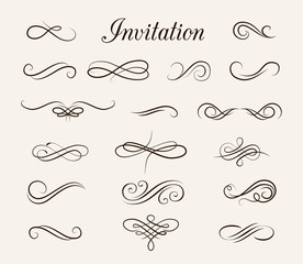 Vintage elements and page decoration. Ornate frames and scroll element.