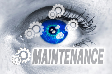 maintenance eye looks at viewer concept