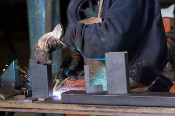 metalworker at work in his workshop