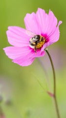 Große Erdhummel auf der Blüte des Schmuckkörbchens 

/ bumble bee on Cosmos bipinnatus