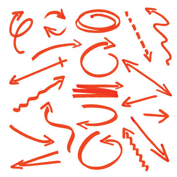 Group of black arrows. Vector Illustration