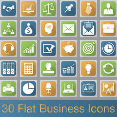 30 Flat Business Icons