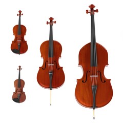 3d rendering of string musical instruments © bescec