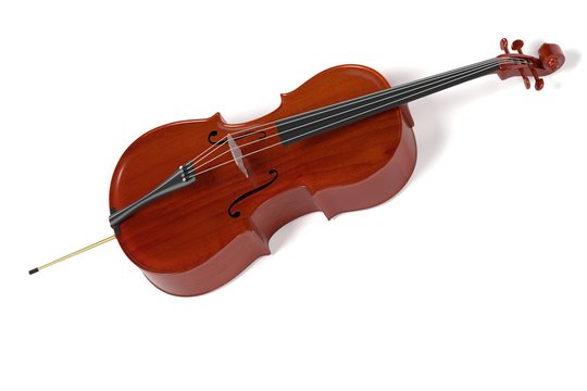 3d rendering of cello musical instrument