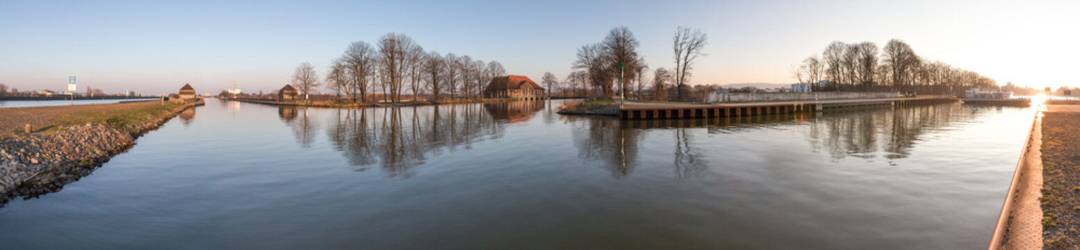 waterway crossing minden germany high definition panorama