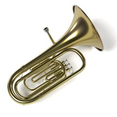 Obraz na płótnie Canvas 3d rendering of tuba musical instrument
