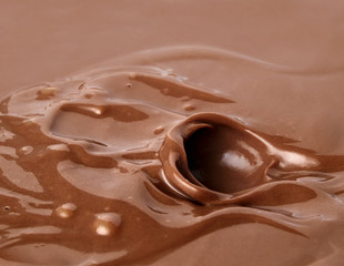 Chocolate. Template for the falling in the chocolate of berry or