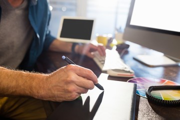 Focus on digital tablet