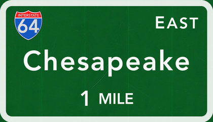Chesapeake USA Interstate Highway Sign