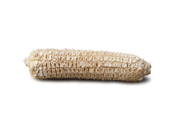Corncob on white background
