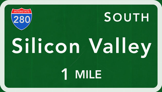 Silicon Valley USA Interstate Highway Sign