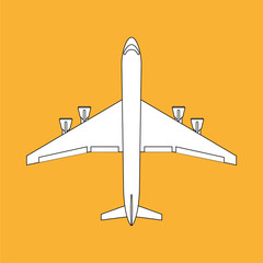 Airplane illustration design, editable vector