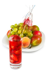 image of strawberry cocktail and different fruits