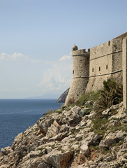 Fototapeta na wymiar City wall in Dubrovnik. Croatia