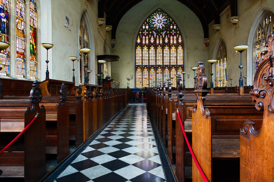 The interior of an English chapel