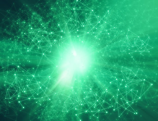 data deep learning hologram ai technology robotic, molecule of chemical, atom cell science, futuristic cyber network, system of background illustration 3d rendering