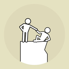 Illustration of help and support, editable vector