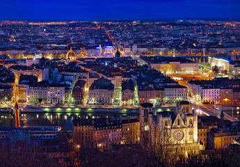  City of Lyon by night