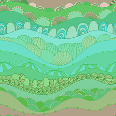 Obraz premium Vector seamless abstract pattern of wavy lines shells and many details Jewelry at the bottom of the sea It can be used for your design