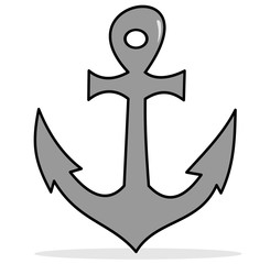 cute cartoon anchor isolated on white background vector illustration