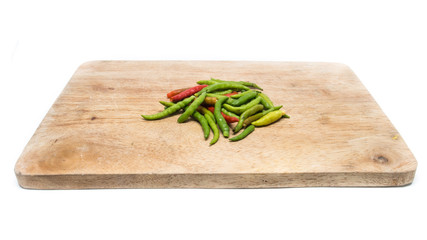 Chilly pepper on the wooden