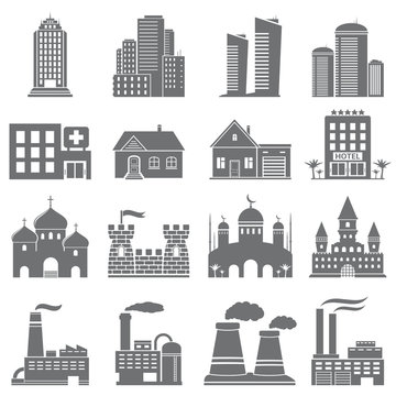 Various building icons