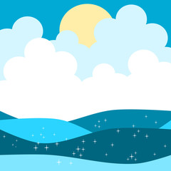 cute cartoon sea ocean vector illustration
