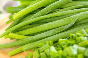 Fresh cutted spring onion