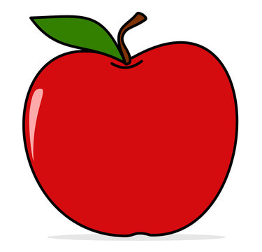 cute cartoon apple isolated on white background vector illustration