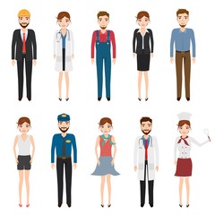 Set of people character with job. Occupation character.