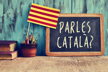 question parles catala? do you speak Catalan? - obrazy, fototapety, plakaty