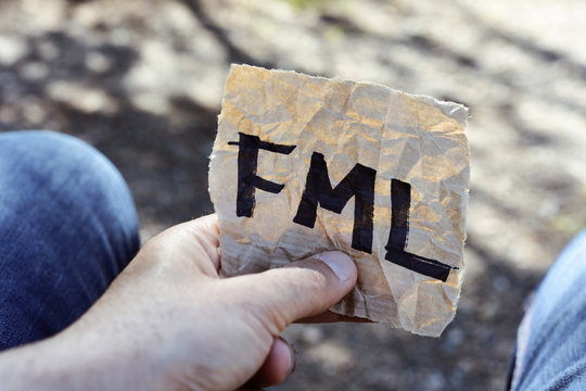 text fml in a piece of paper