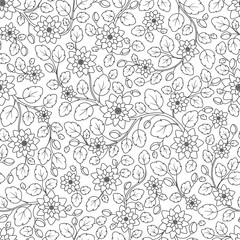 Seamless floral doodle background pattern in vector.