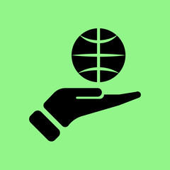 hand holding globe icon