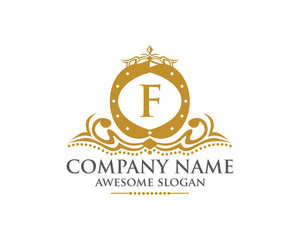Royal Crown Letter F Logo