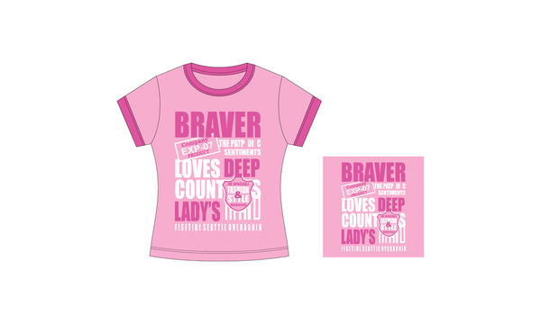 Example T-shirt For Women Pink Color