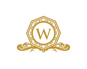 Royal Hexagon Letter W Logo