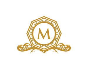 Royal Hexagon Letter M Logo