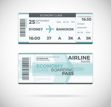 Airline boarding pass ticket Vector illustration.