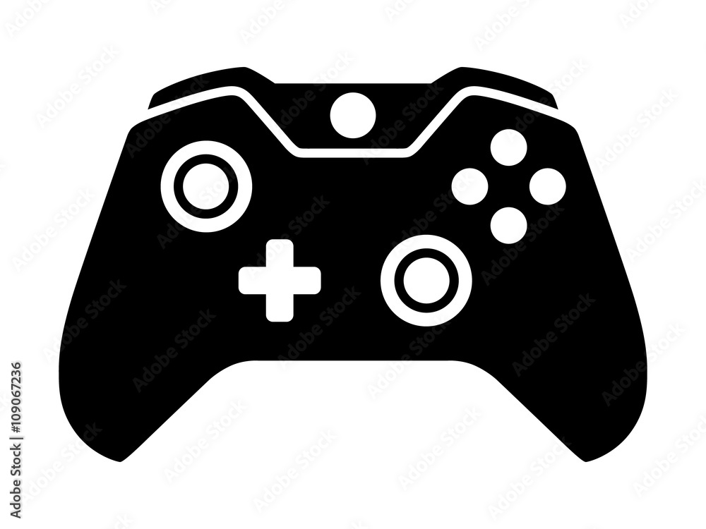 Poster video game controller or gamepad flat icon for apps and websites