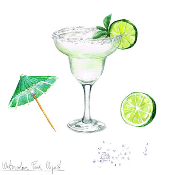 Watercolor Food Clipart - Margarita