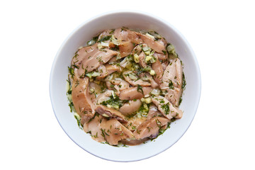 Mushroom soup on a white background