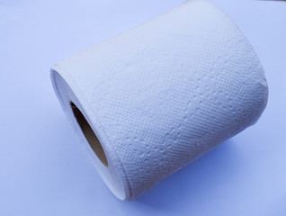 Roll of toilet paper isolated on white background